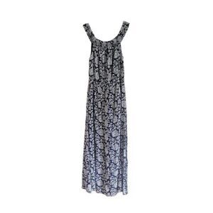 AFFECTION Tiered Boho Prairie Dress Blue  Sleeveless Maxi Size Medium
